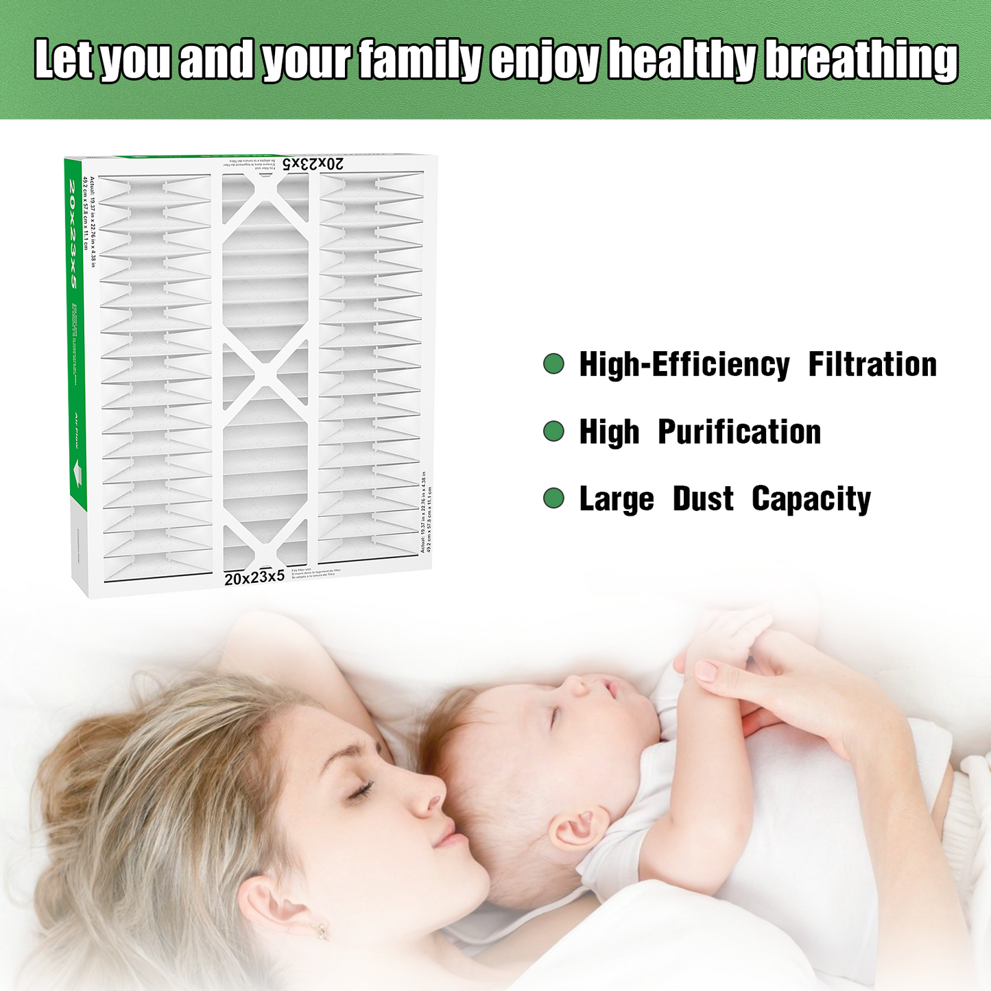 2 Pack of 20x23x5 Air Filter