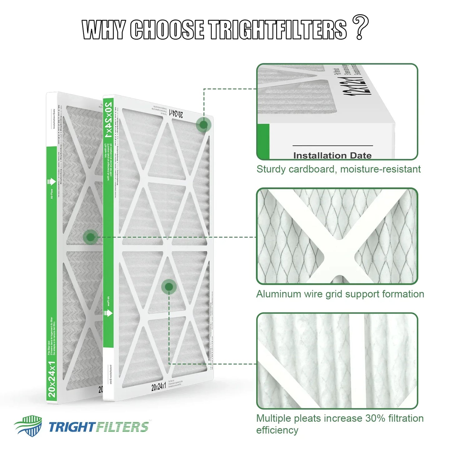 20x24x1 MERV-8 Air Filter (4-Pack)
