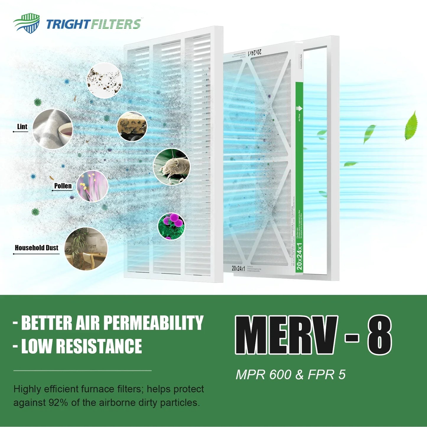 20x24x1 MERV-8 Air Filter (4-Pack)