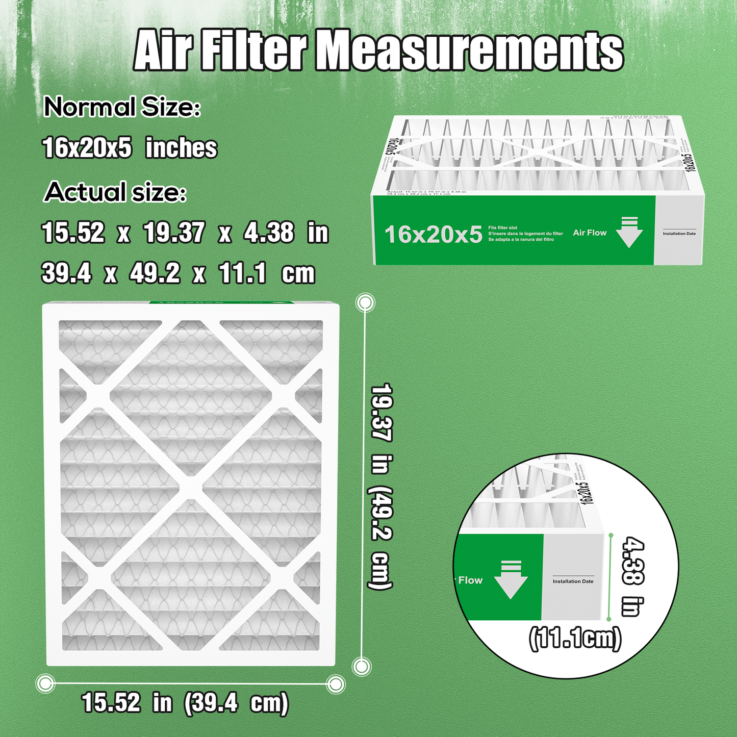 2 Pack of 16x20x5  Air Filter