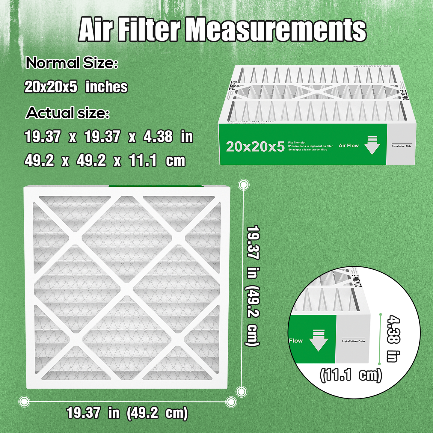 2 Pack of 20x20x5  Air Filter