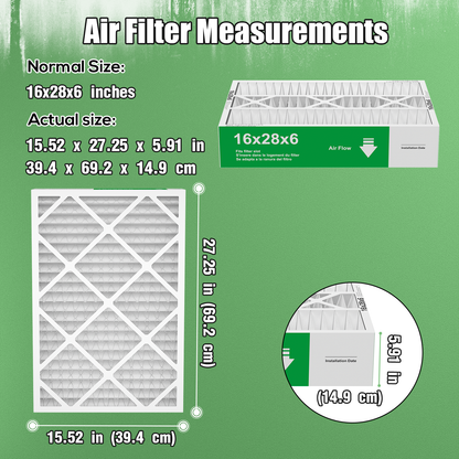 2 Pack of 16x28x6  Air Filter