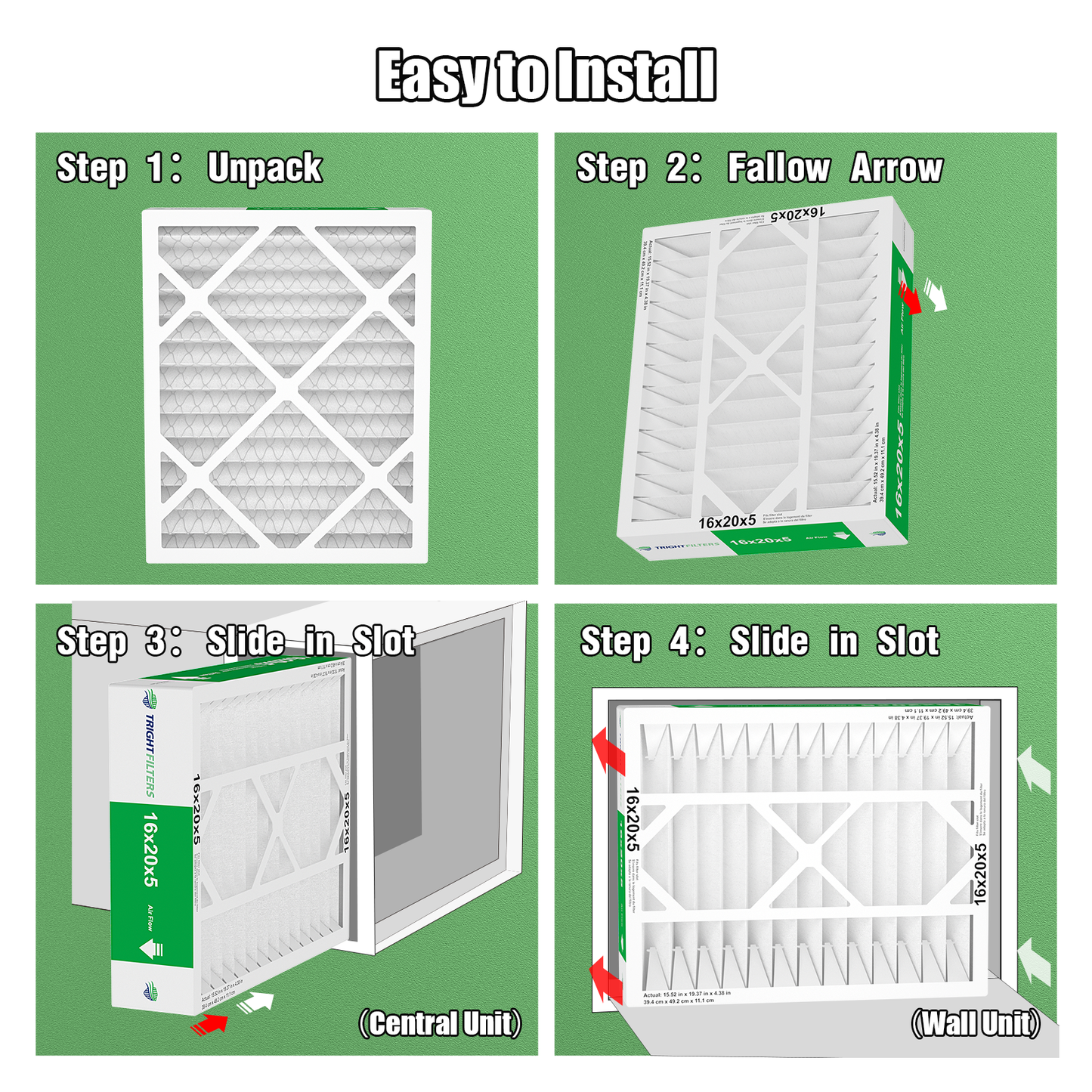 2 Pack of 16x20x5  Air Filter