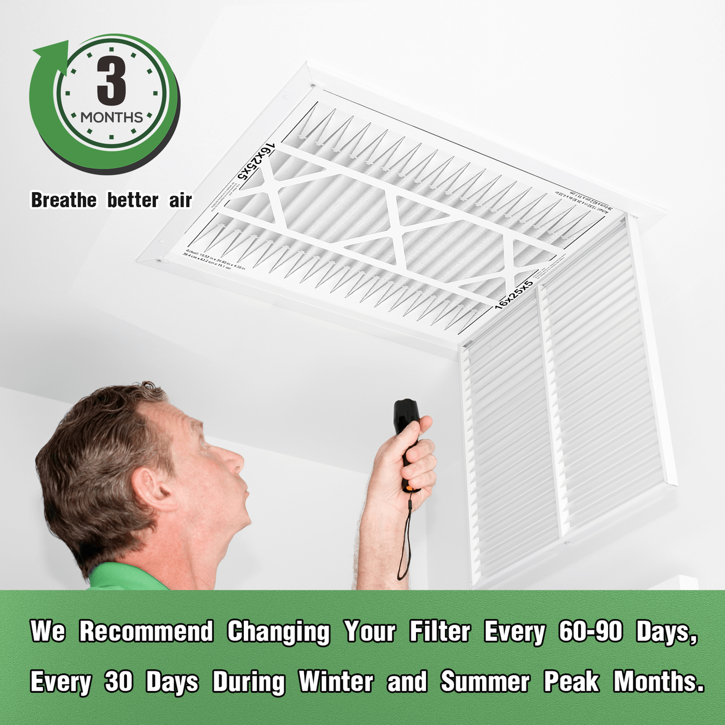 2 Pack of 16x25x5 Air Filter