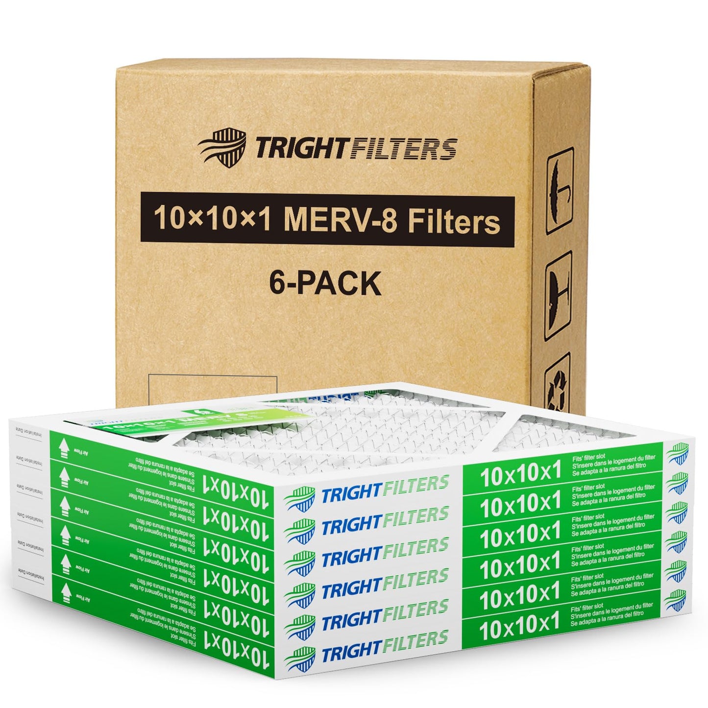 6 Pack of 10x10x1 Air Filter