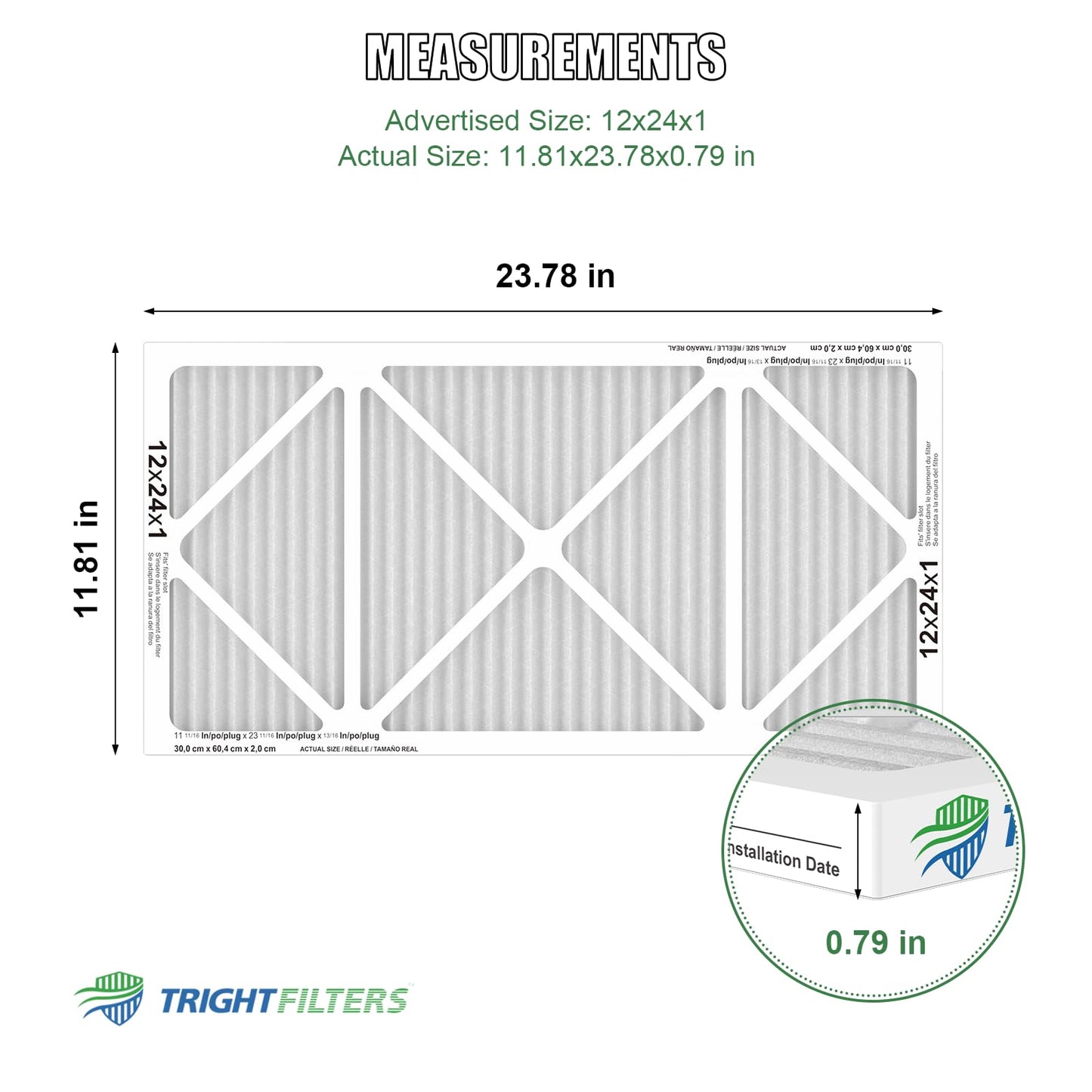 12x24x1 MERV-8 Air Filter (4-Pack)