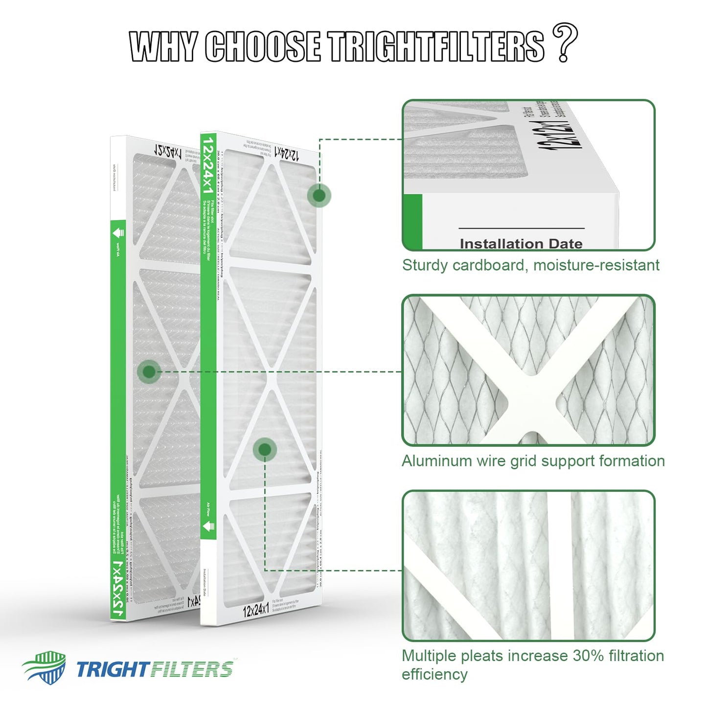 12x24x1 MERV-8 Air Filter (4-Pack)