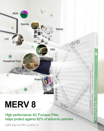 12x12x1 MERV-8 Air Filter (6-Pack)