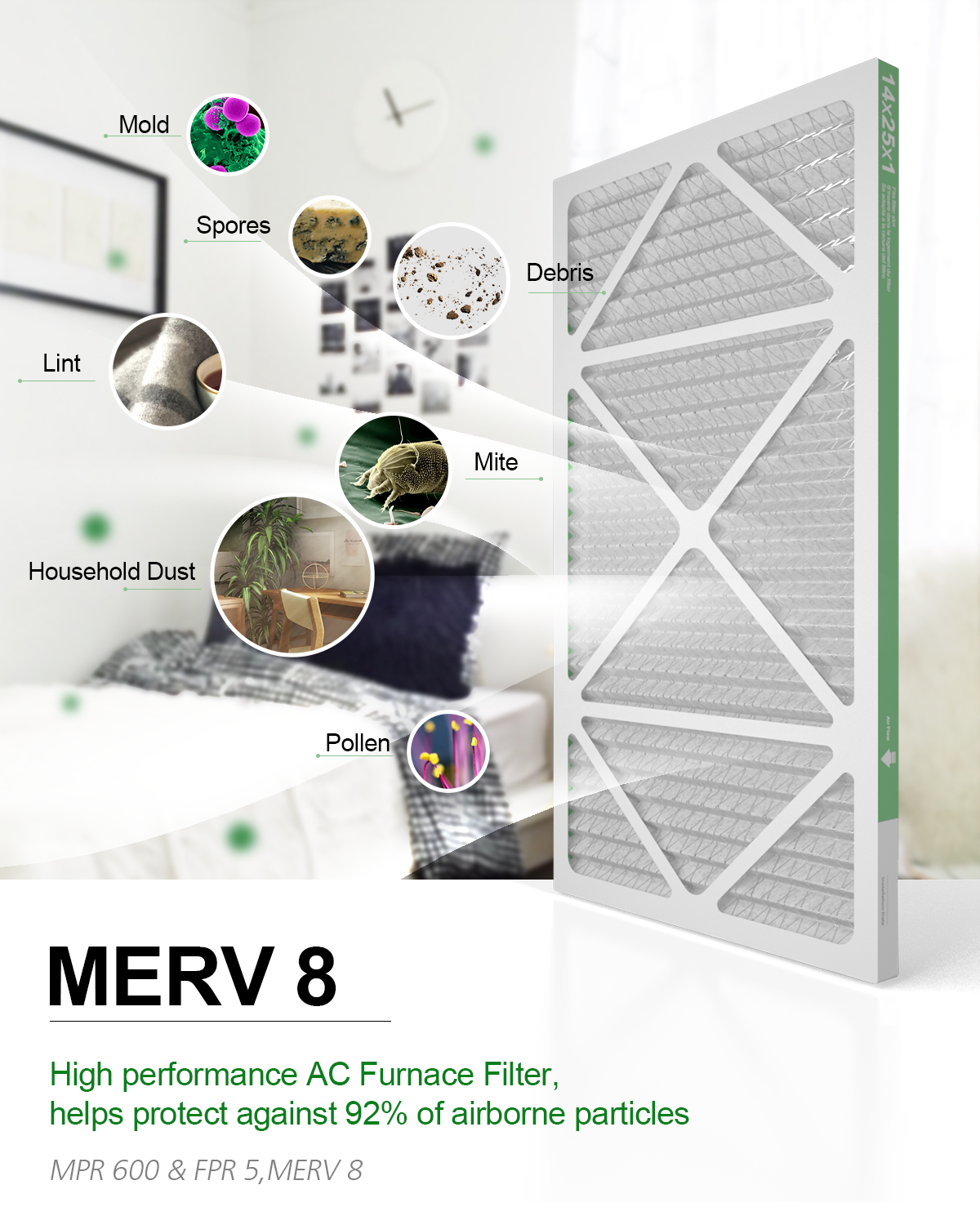 6 Pack of 16x25x1 Air Filter