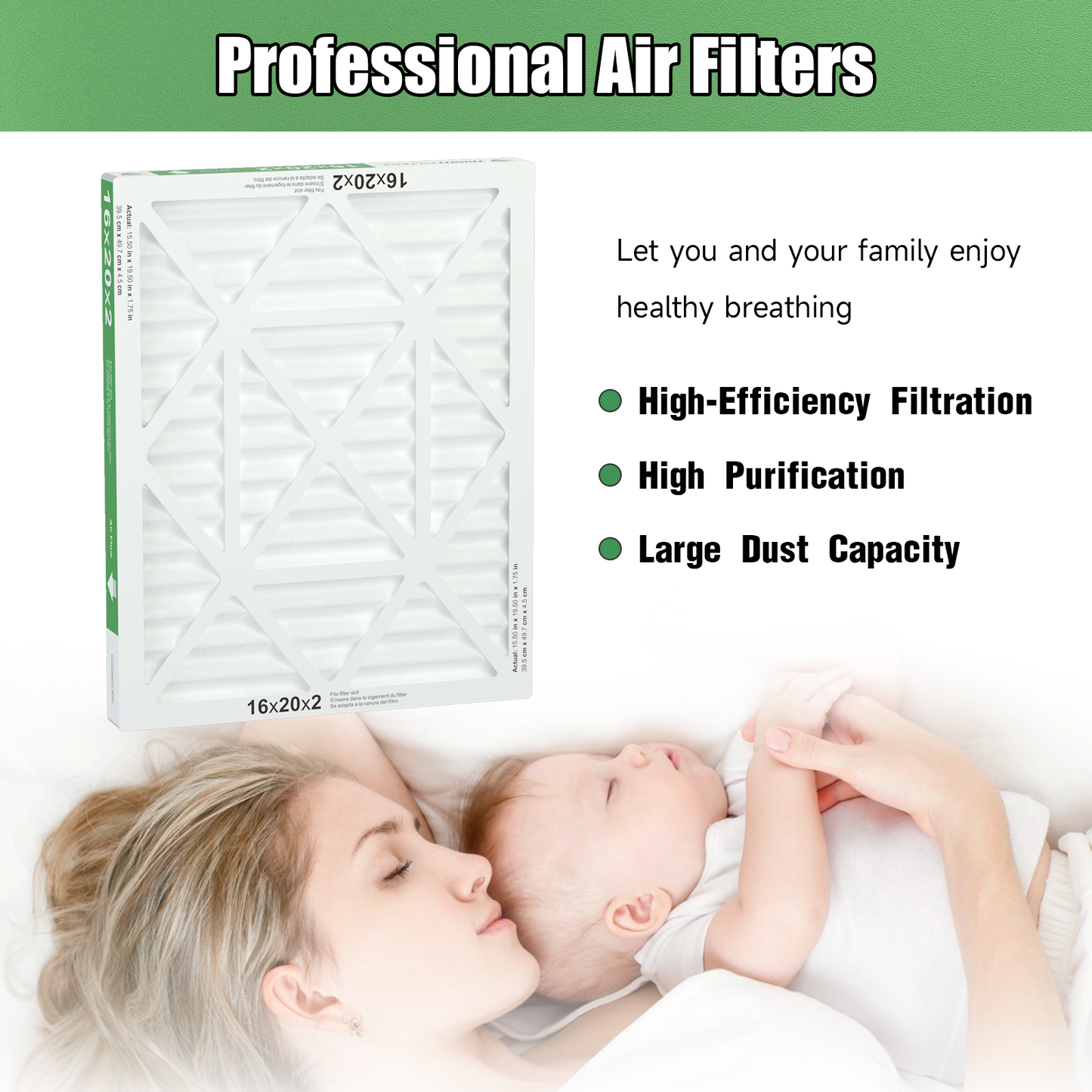 4 Pack of 16x20x2 Air Filter