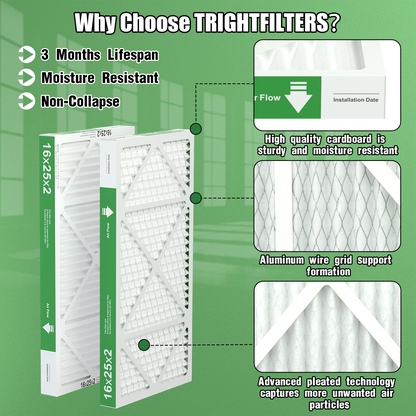 4 Pack of 16x25x2 Air Filter