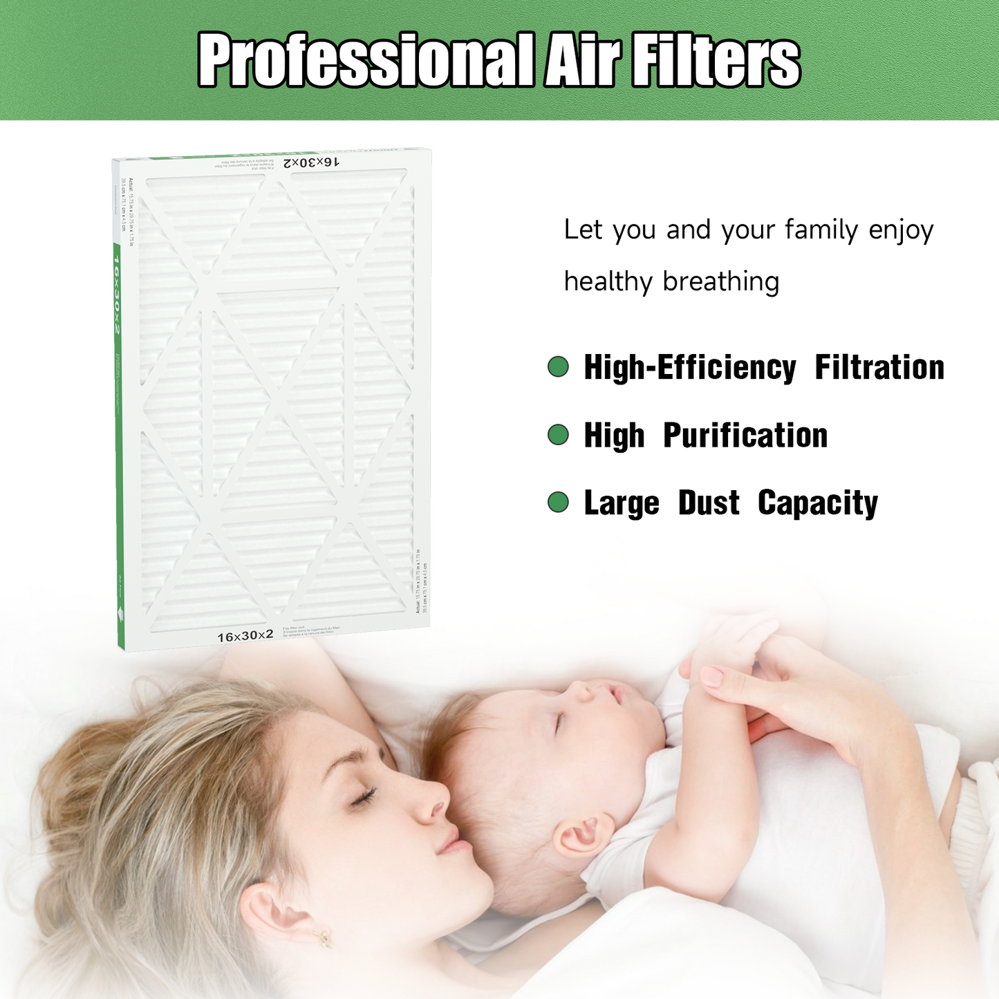 4 Pack of 16x30x2 Air Filter