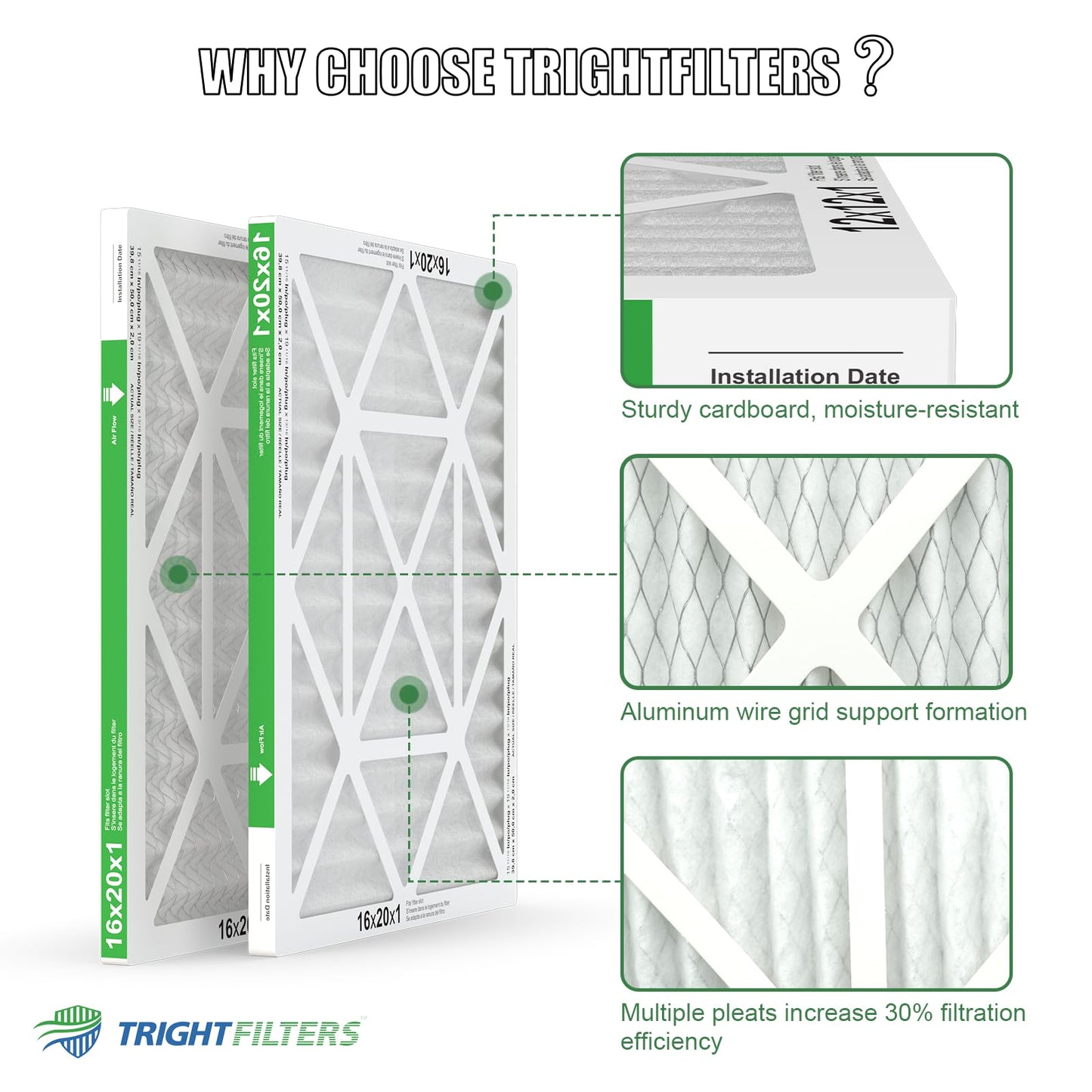 16x20x1 MERV-8 Air Filter (4-Pack)