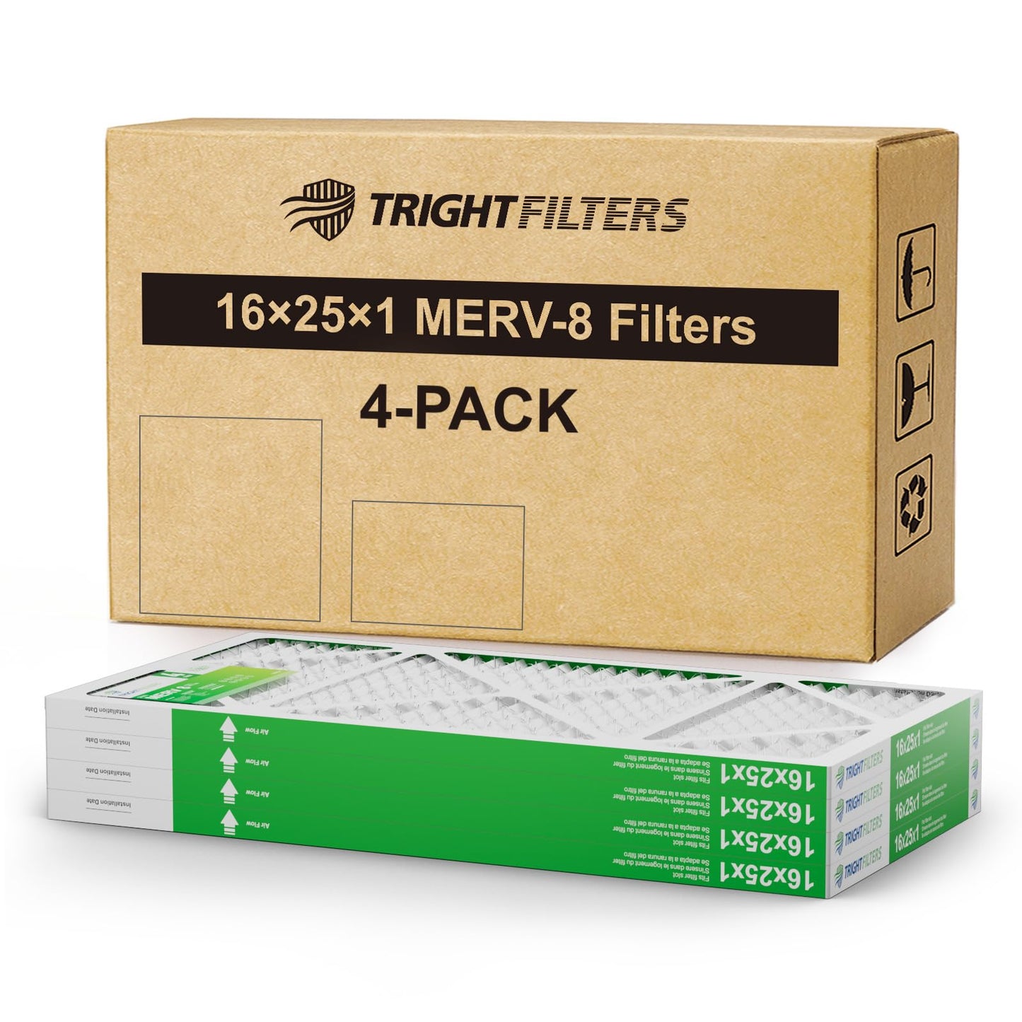 16x25x1 MERV-8 Air Filter (4-Pack)