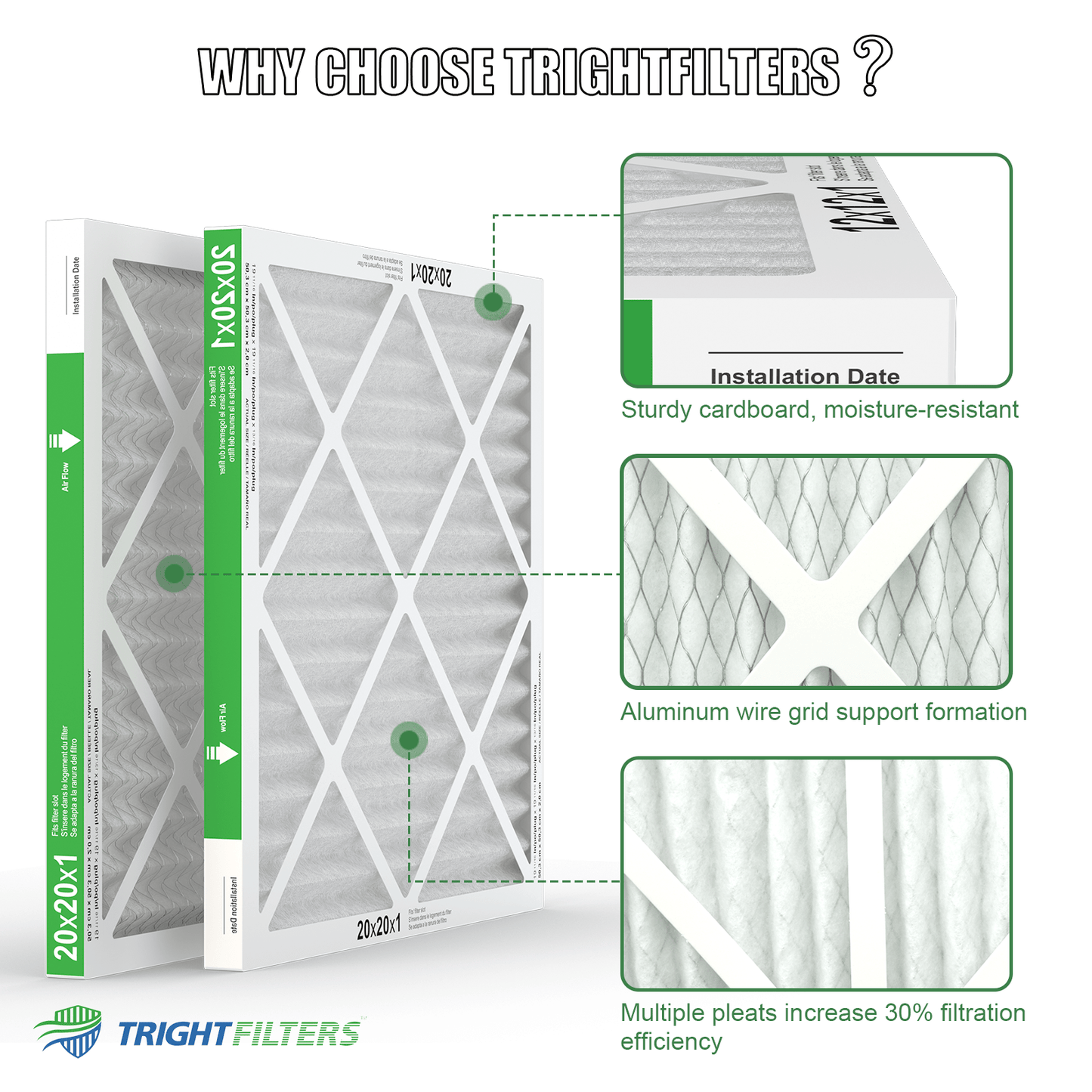 20x20x1 MERV-8 Air Filter (2-Pack)