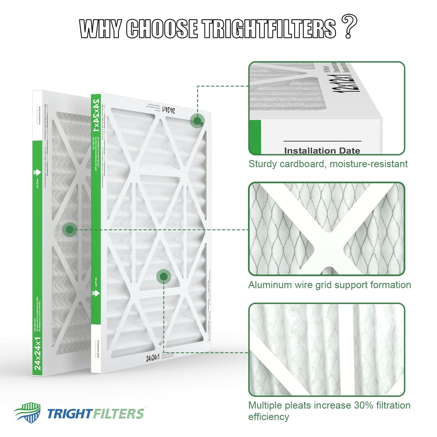 24x24x1 MERV-8 Air Filter (4-Pack)