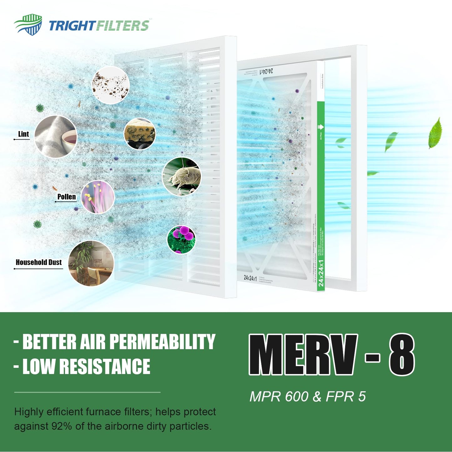 24x24x1 MERV-8 Air Filter (4-Pack)